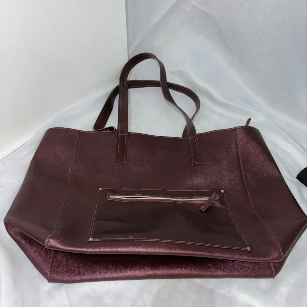 Bath & Body Works Metallic Burgundy Tote Bag